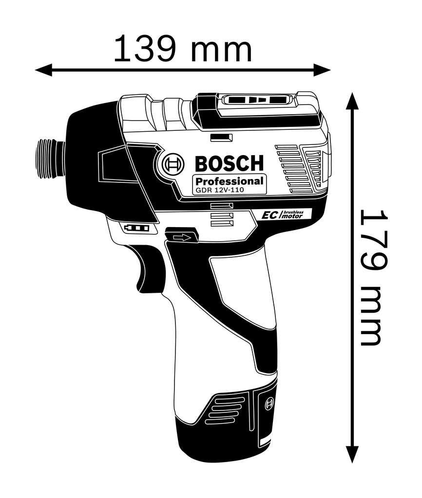Bosch Professional GDR 12V-110 Akku-Drehschl.solo 