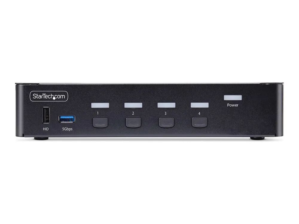 StarTech.com 4-Port DisplayPort 1.4 KVM Switch, 8K 60Hz / 4K 144Hz, 2x USB 3.0 Ports, 4x USB 2.0 Ports, Hotkey Switching, TAA Compliant (D86A2-4-PORT-8K-KVM)