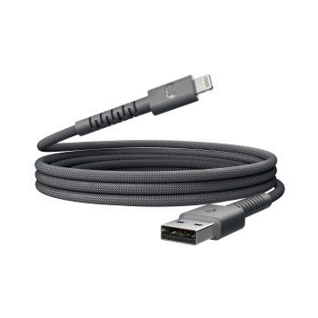Fresh 'n Rebel USB-A zu Lightning silicone geflochtenes Kabel "FlexWave" 2m, Storm Grey