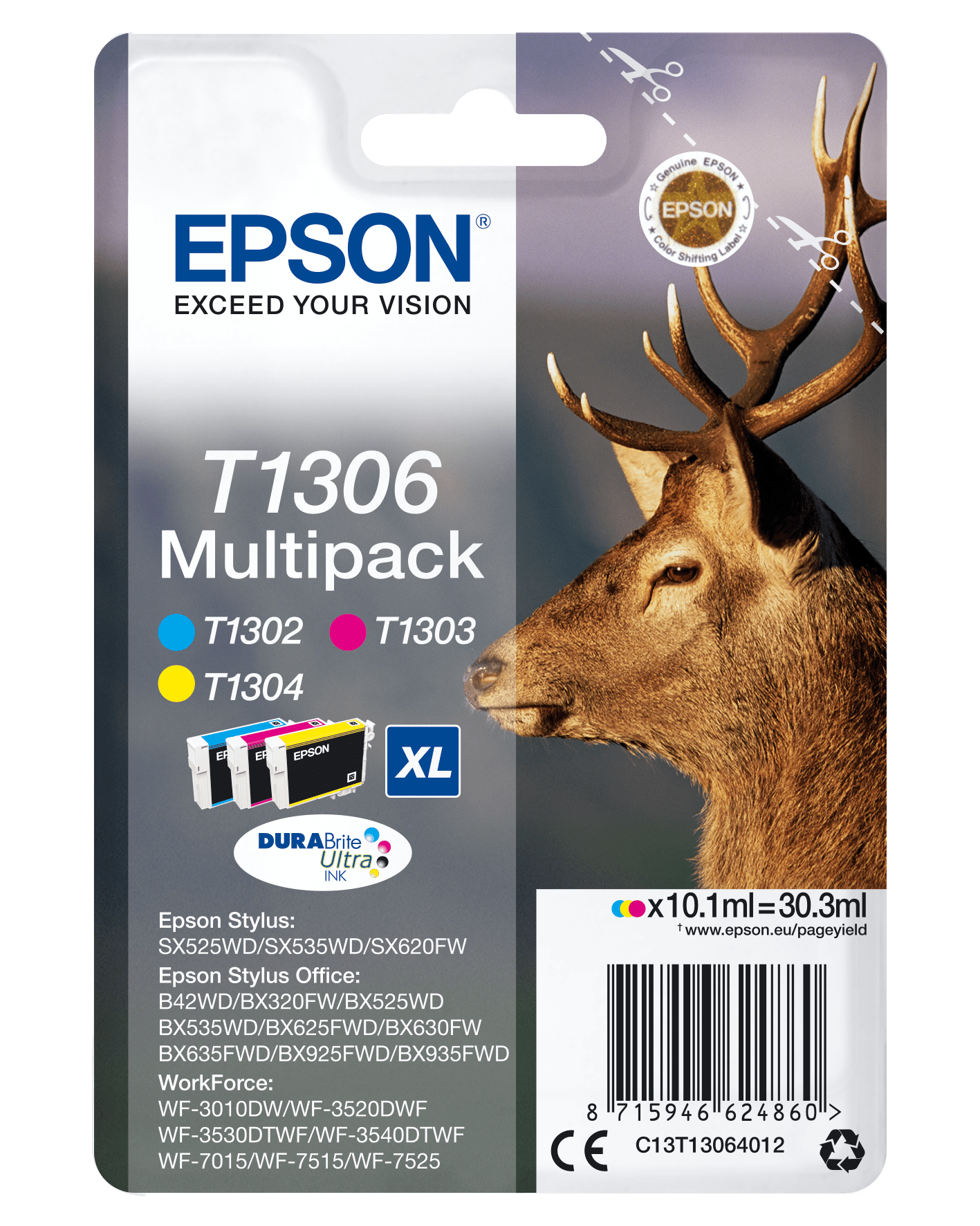 Epson T1306 Tinte Hirsch Multi, Standard, 3 Farben