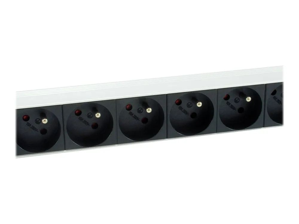 Equip Pro - Stromverteilungseinheit (Rack - einbaufähig) - Wechselstrom 220-240 V - 3500 Watt - Eingabe, Eingang power CEE 7/7 - Ausgangsanschlüsse: 8 (NF C61-314)