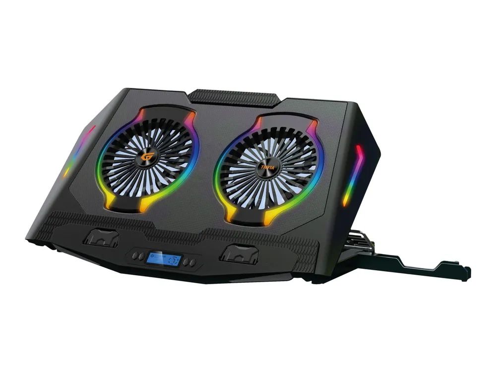 Conceptronic ERGO Gaming - Notebook-Lüfter - mit Smartphone-Ständer, 2-Port USB 2.0 Hub - 43.2 cm (17")