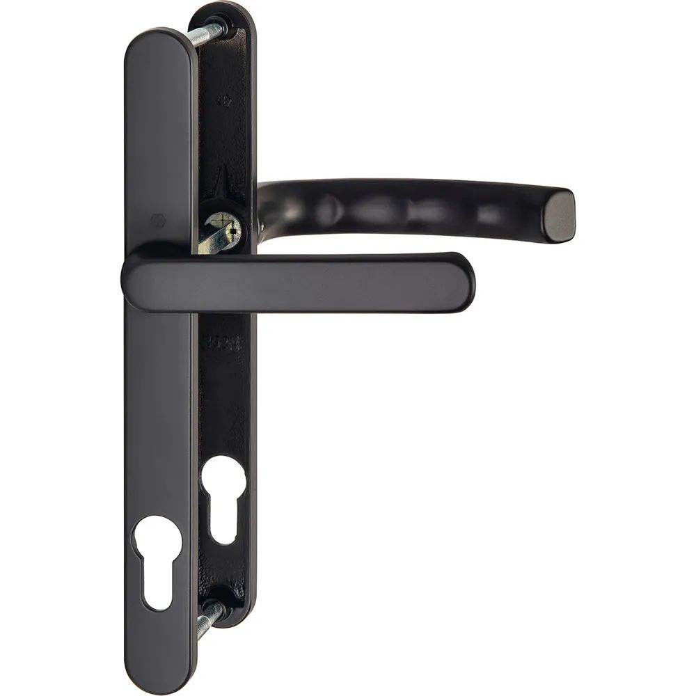 Hoppe Drückergarnitur LIÈGE - Schmalschild 24 mm, Griff flach,67 - 72,schwarz matt