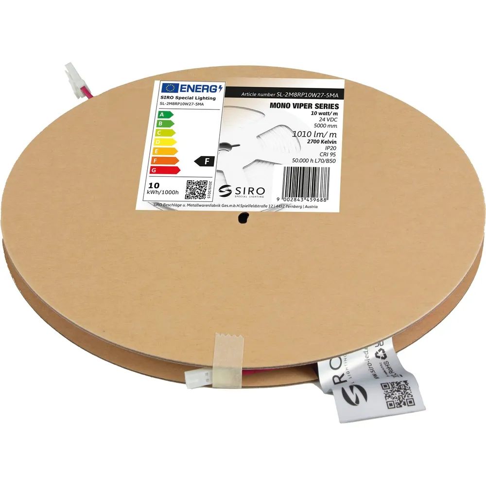 Siro Beschläge- und Metallwaren-** fabrik Gesellschaft m.b.H. SIRO LED-Band SL-VIPER 10W/m 2700K, 24 V/DC, Rolle 5 m