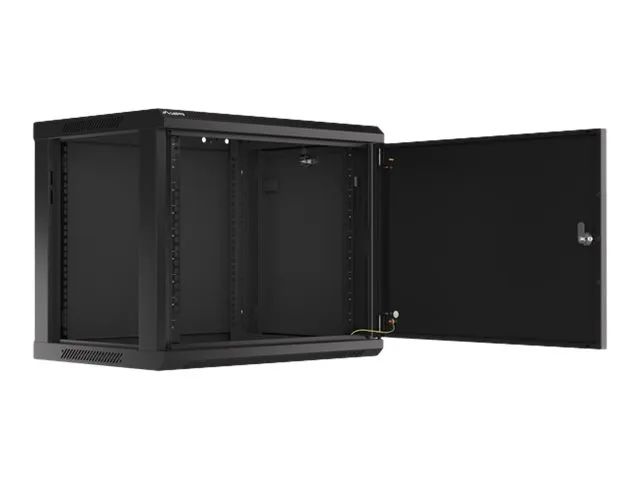 Lanberg WF01 64/66 V2 Series - Schrank Netzwerkschrank - geeignet für Wandmontage - Schwarz, RAL 9004 - 9U - 48.3 cm (19")