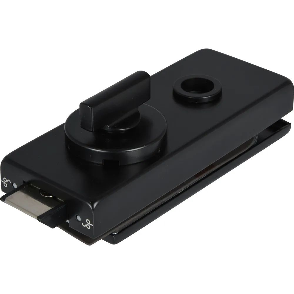 Dorma-Glas Schloss Studio Classic WC m. Riegelolive,Glas 8 mm,Alu schwarz RAL 9005 (10.006)