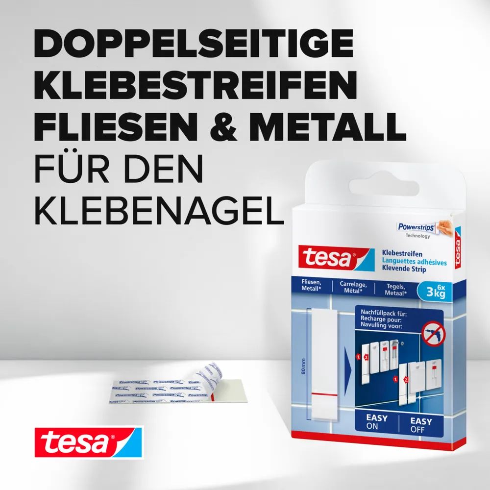 Tesa Klebestreifen Fliesen & Metall bis 6St.