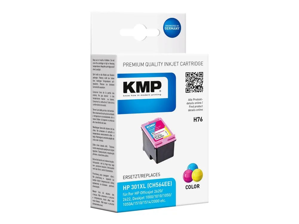 KMP H76 - 6 ml - Farbe (Cyan, Magenta, Gelb) - kompatibel - Tintenpatrone (Alternative zu: HP 301XL, HP CH564EE)