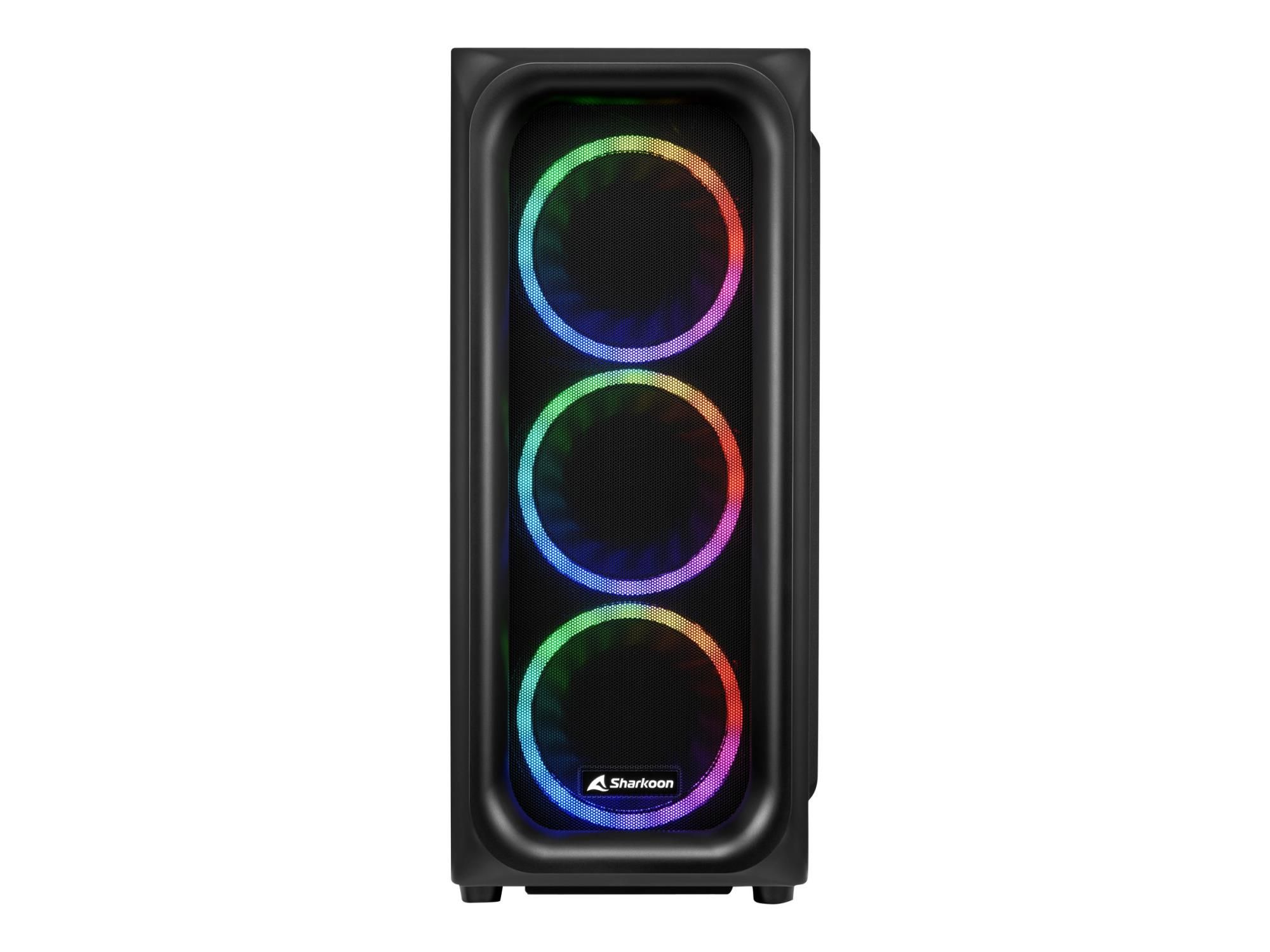 Sharkoon TK5M RGB - ATX Case - Seitenteil mit Fenster (gehärtetes Glas)