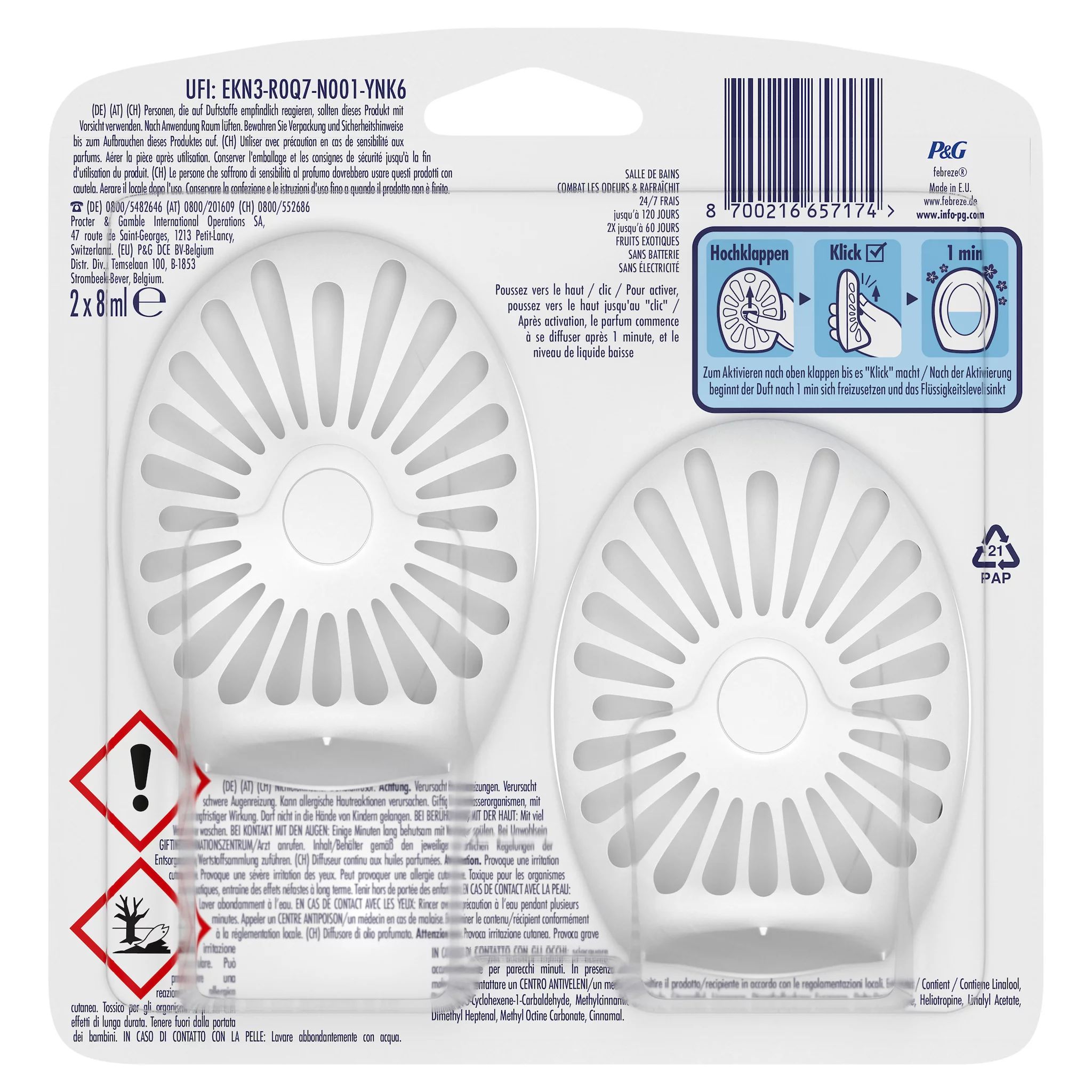 Febreze Bad Lufterfrischer Tropische Früchte Duo