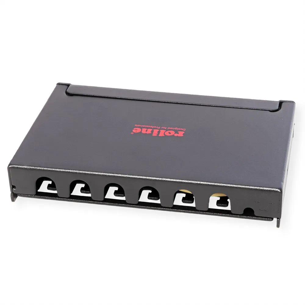 ROLINE Mini-Patchpanel, Cat.6A (Class EA), 6x RJ45, 0,5HE, geschirmt, schwarz