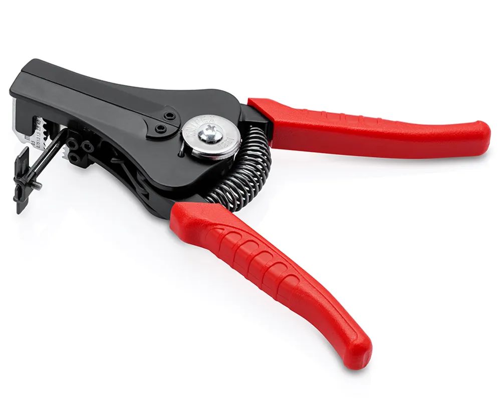 KNIPEX Abisolierzange mit Formmessern mit Kunststoff-Griffhüllen schwarz lackiert 180 mm