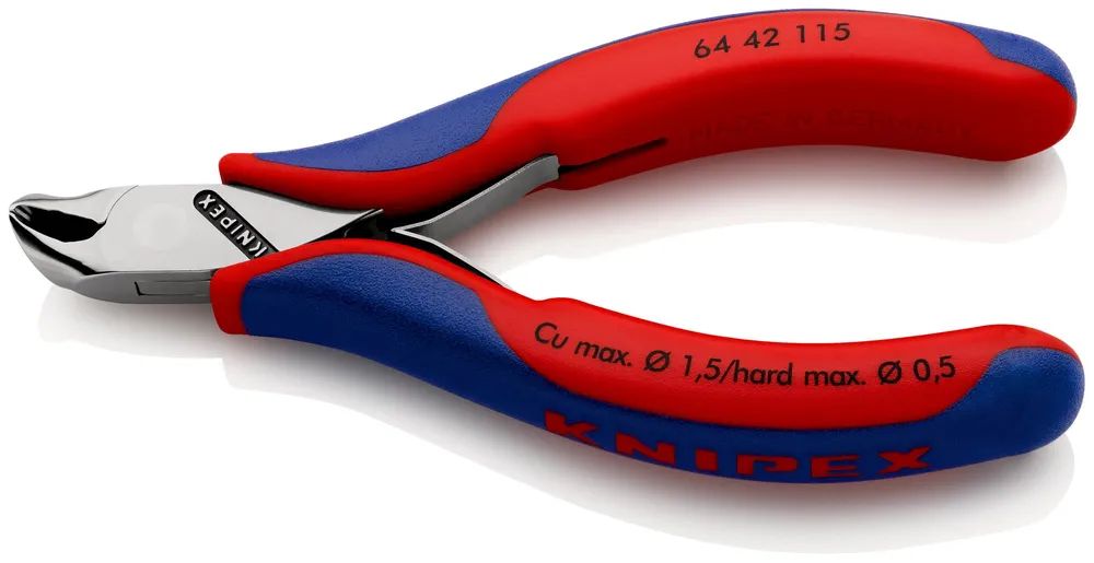 KNIPEX Elektronik-Vornschneider mit Mehrkomponenten-Hüllen 115 mm