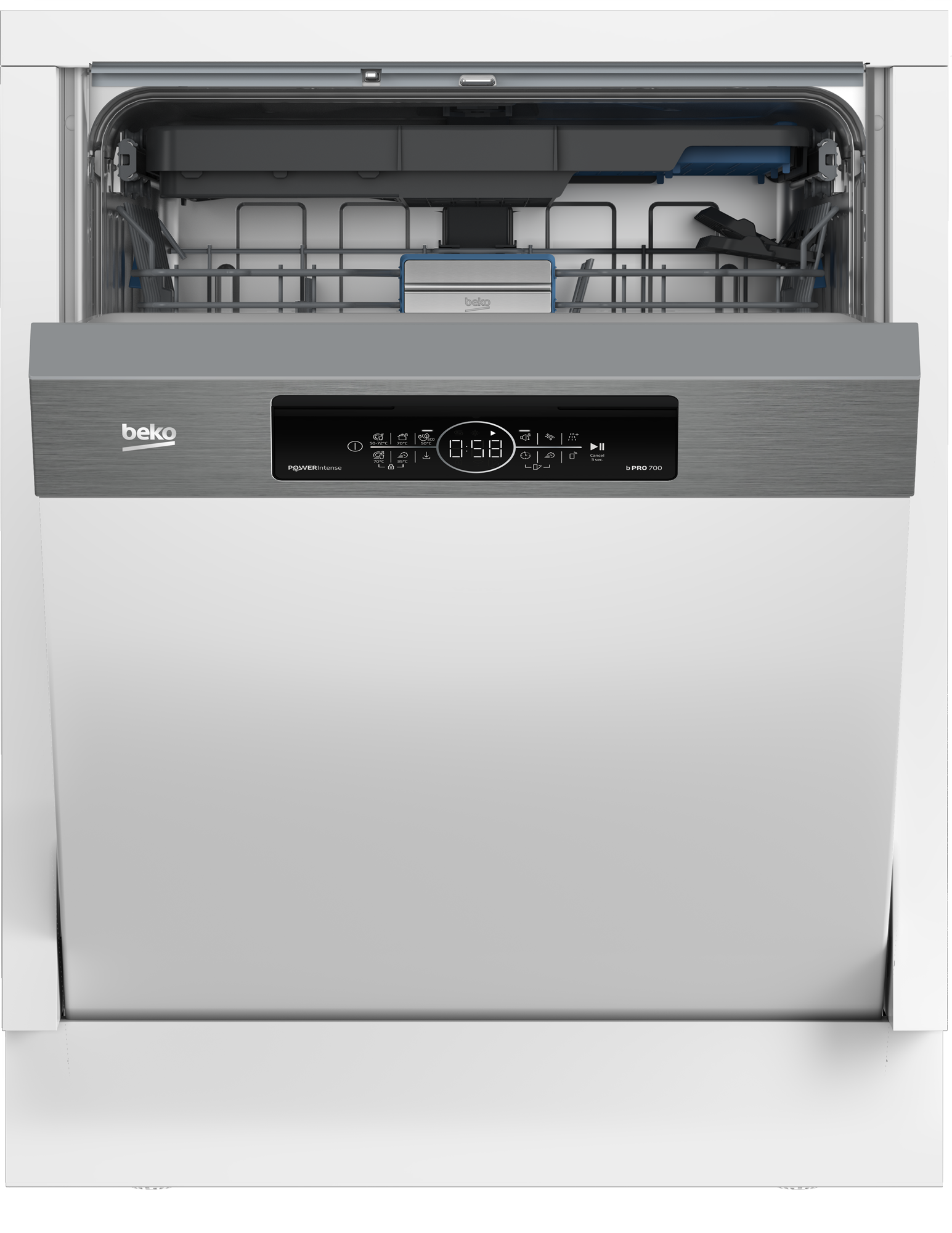 Beko BDSN36561XP Einbaugeschirrspüler Integrierbar mit WiFi, 60cm - 15 MG