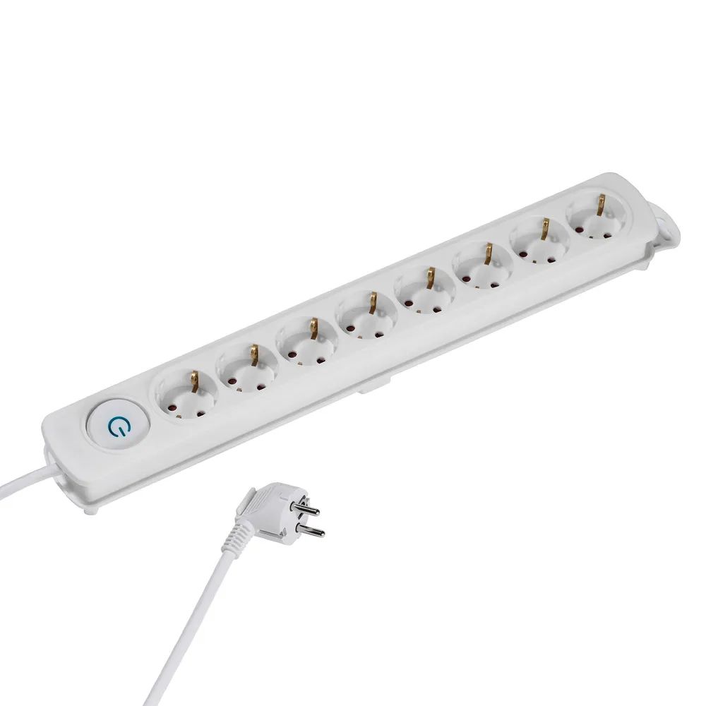 VIVANCO 8-fach Steckdosenleiste mit Schalter, 1,4m, weiss