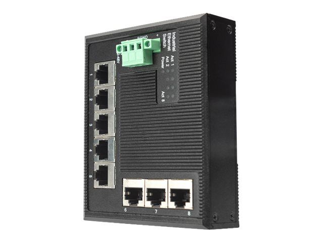 DIGITUS 8 Port Gigabit Ethernet Netzwerk Switch, Flat, Industrial, Unmanaged