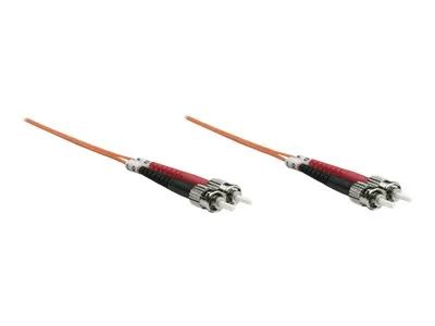 IC Intracom Intellinet Fiber Optic Patch Cable, OM2, ST/ST, 2m, Orange, Duplex, Multimode, 50/125 µm, LSZH, Fibre, Lifetime Warranty, Polybag - Patch-Kabel - ST multi-mode (M)