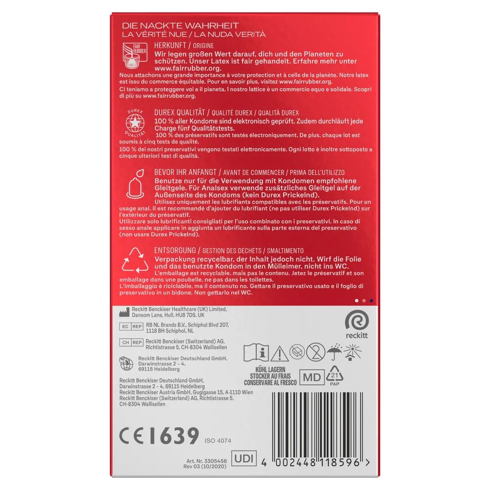 Durex Gefühlsecht Slim Fit 10er