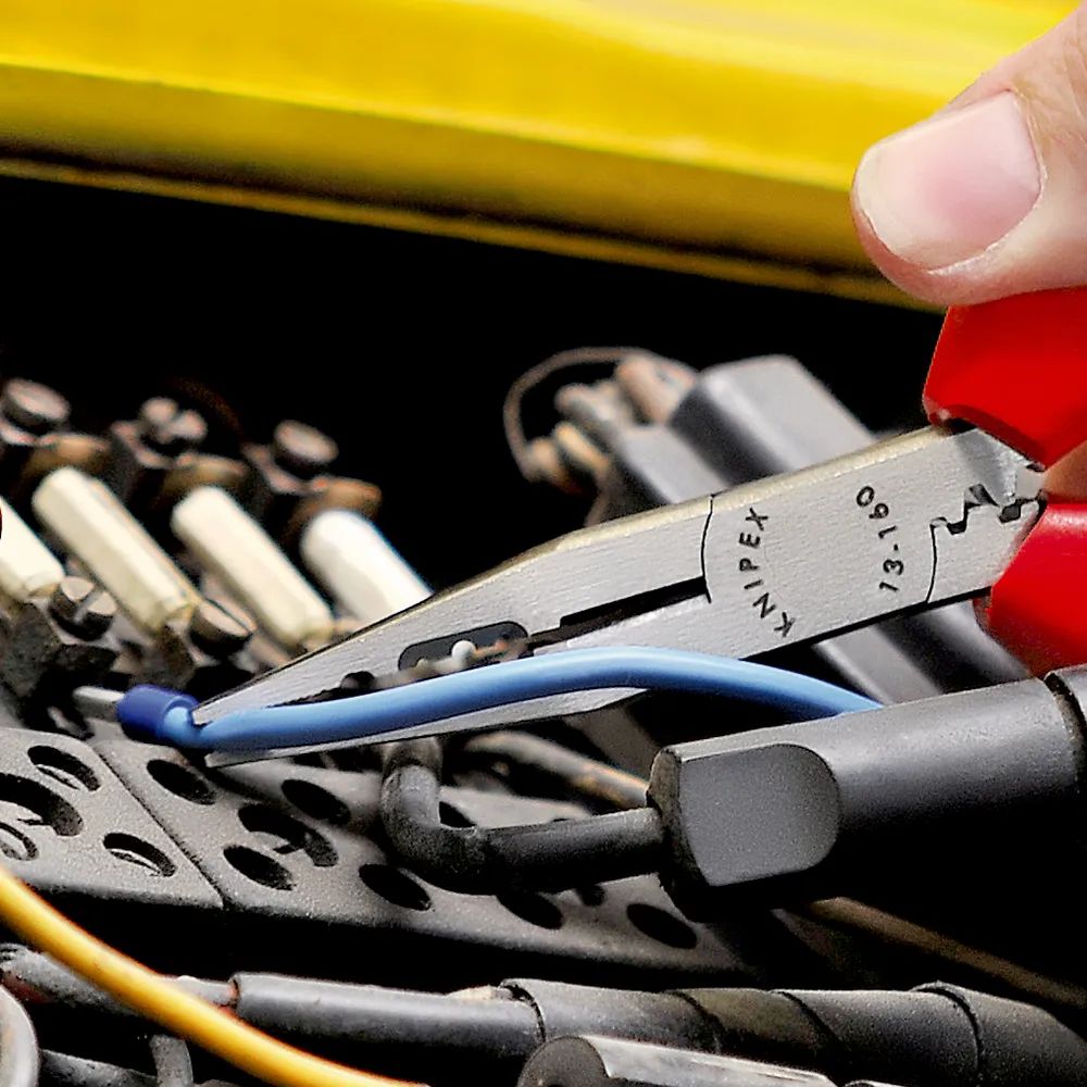 KNIPEX Verdrahtungszange mit Kunststoff überzogen schwarz atramentiert 160 mm