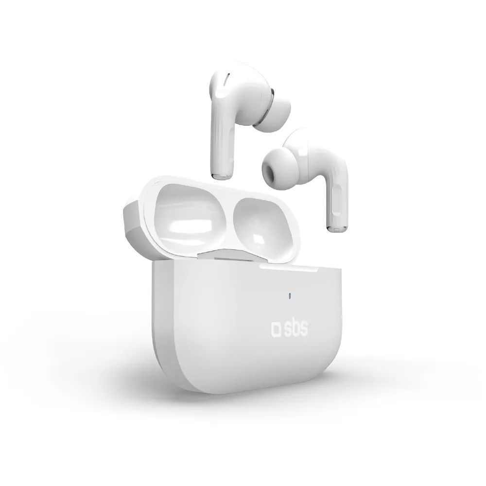 SBS AIR KAB MAX TrueWireless Headset mit QI-Ladeetui weiss