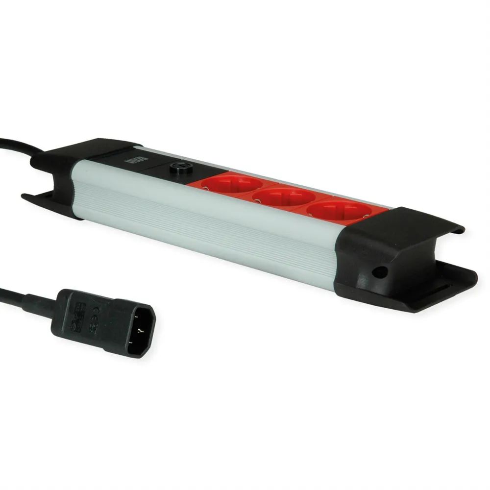 BACHMANN CONNECTUS 3xCEE7/3, 10A C14-Stecker, rot, 2 m
