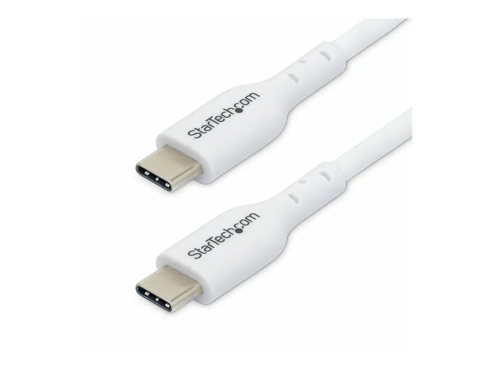 StarTech.com 2m (6.6ft) White USB-C Charging Cable, USB C Cable, USB 2.0 Type-C Laptop Charger Cord, 60W 3A Power Delivery, TPE Jacket, USB-C Data Transfer Cable, M/M - USB-Kabel - 24 pin USB-C (M)