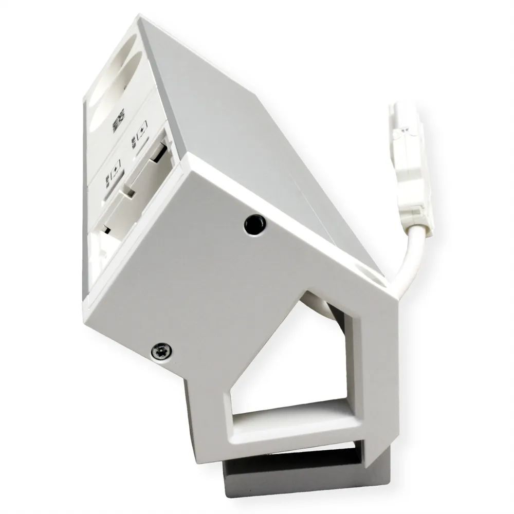 BACHMANN DESK2 ALU WHITE 2xUTE 1xCM 1xUSB A/C 22W 0,2m GST18