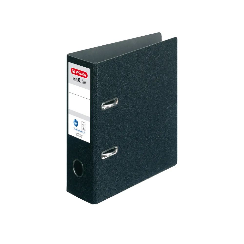 herlitz Ordner maX.file Hartpappe, A5 hoch, 7,5 cm, schwarz