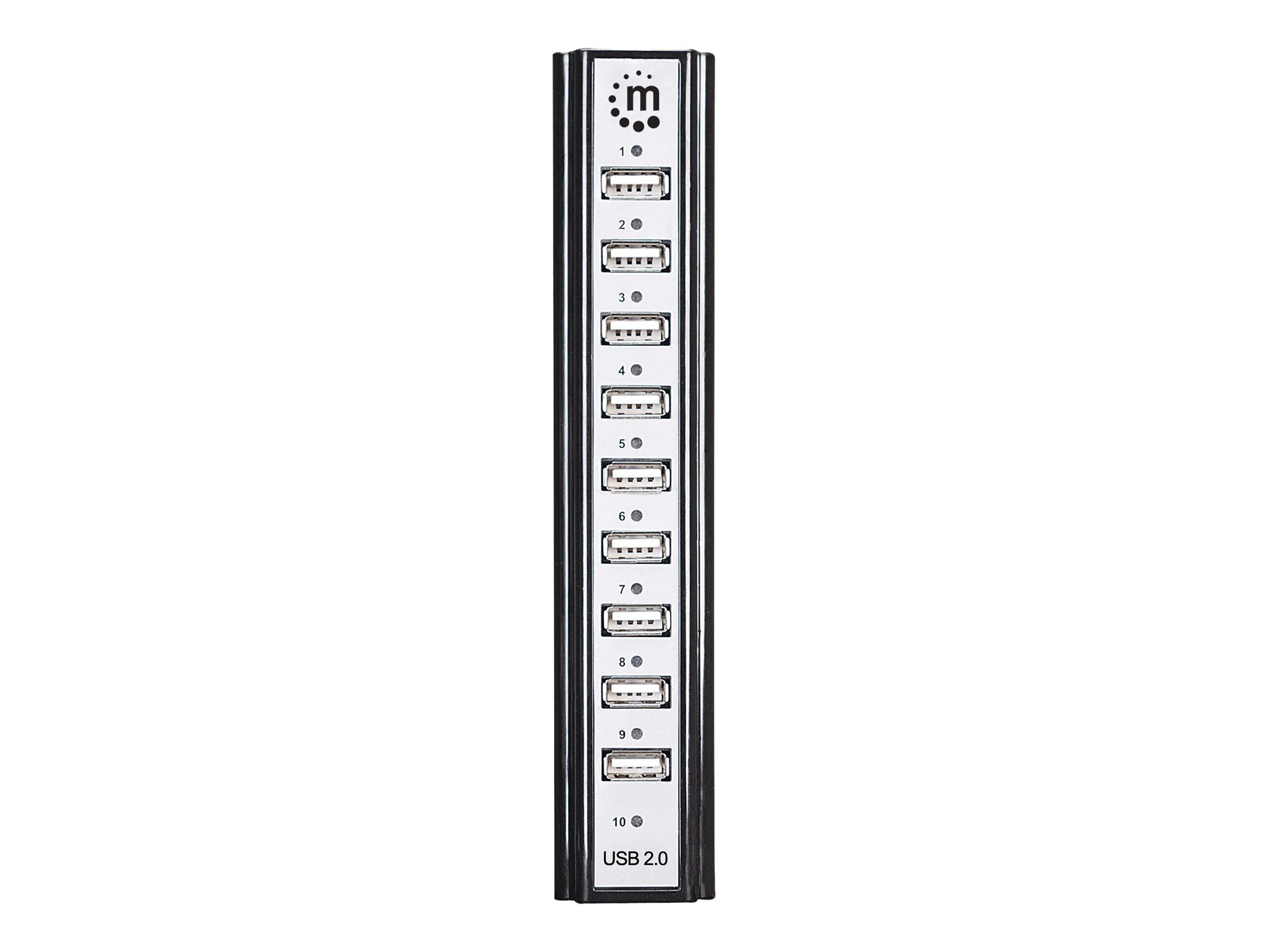 Manhattan USB-A 10-Port Desktop Hub, 10x USB-A Ports, 480 Mbps (USB 2.0)