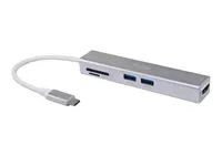Equip 5-in-1-USB-C-Multifunktionale adapter - HDMI - USB 3.0 - TF/Micro SD - USB 3.2 Gen 1 (3.1 Gen 1) Type-C - Silber - MicroSD (TransFlash) - MicroSDHC - SD - SDHC - 4K Ultra HD - 30 Hz - HDMI - USB 3.2 Gen 1 (3.1 Gen 1) Type-A