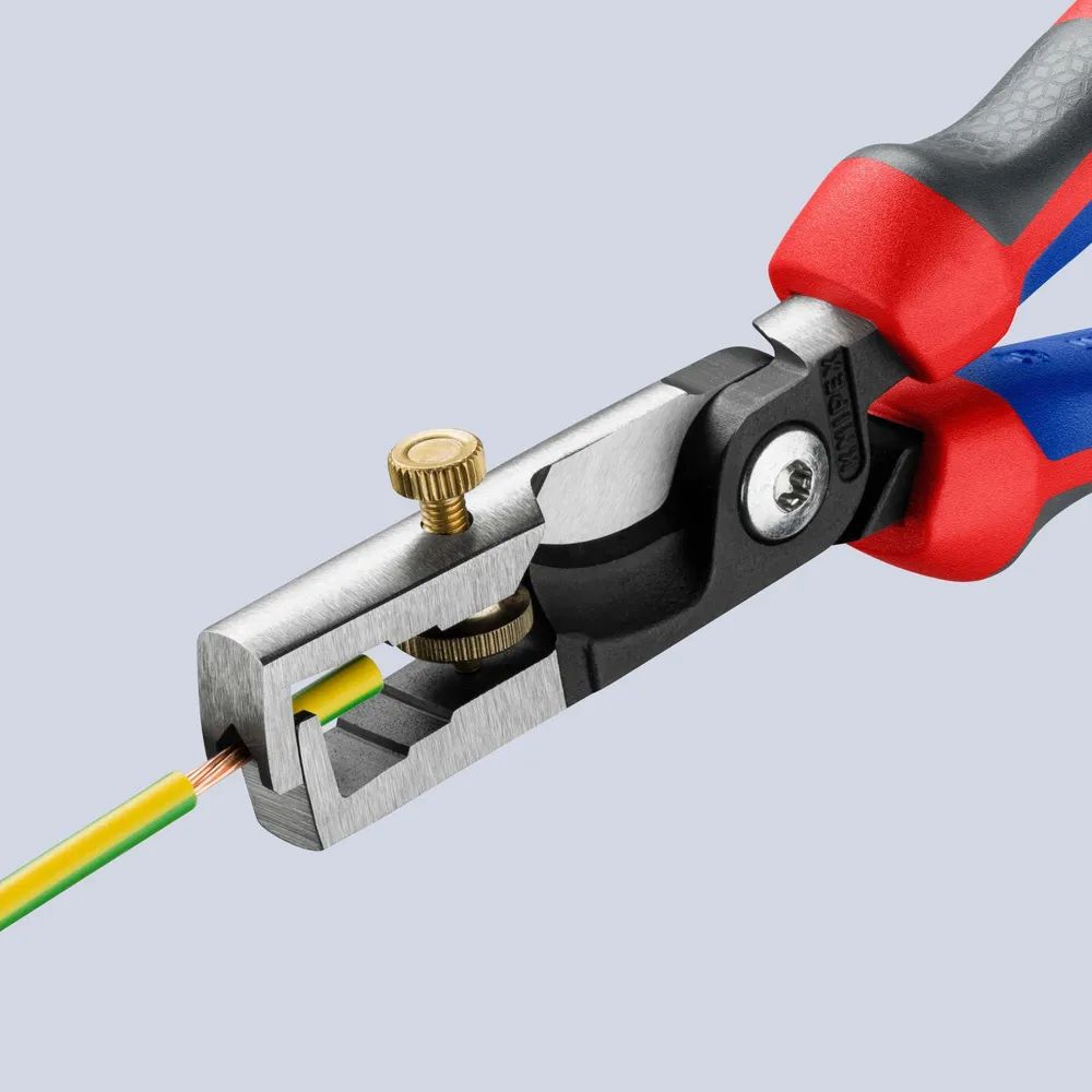 KNIPEX StriX® Abisolierzangen mit Kabelschere mit Comfort-Griffen schwarz atramentiert 180 mm
