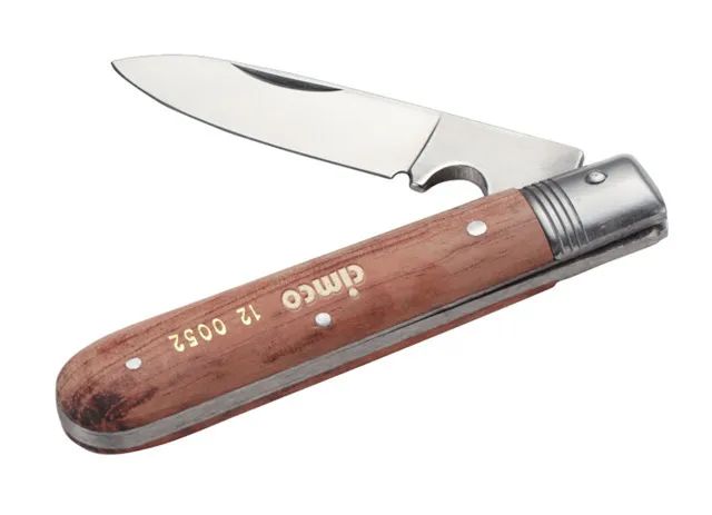CIMCO Kabelmesser mit Holzschalen, Klinge mit Schaber, 1-teilig
