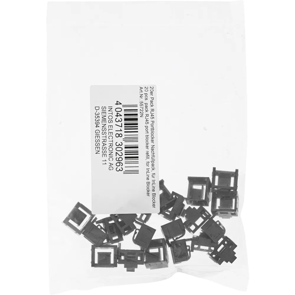 InLine RJ45 Portblocker - 20 Blocker Nachfüllpack - schwarz