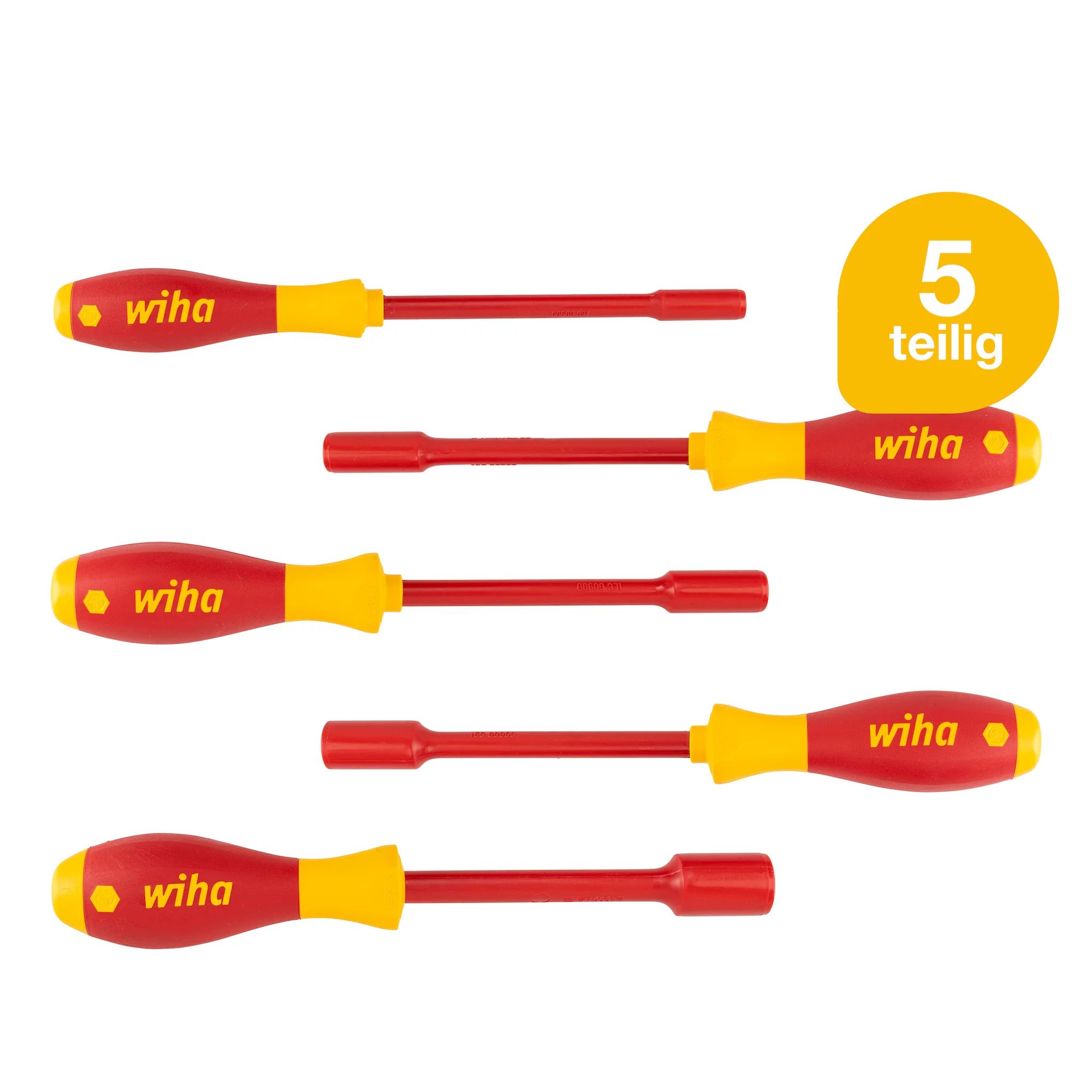 Wiha Schraubendreher Set SoftFinish® electric Sechskant-Steckschlüssel, 5-tlg.