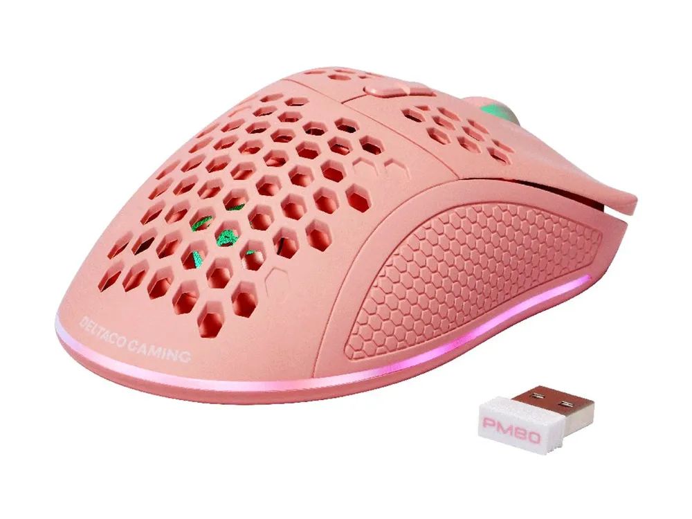 Deltaco GAMING PM80 - Maus - 7 Tasten - kabellos, kabelgebunden - 2.4 GHz - kabelloser Empfänger (USB)