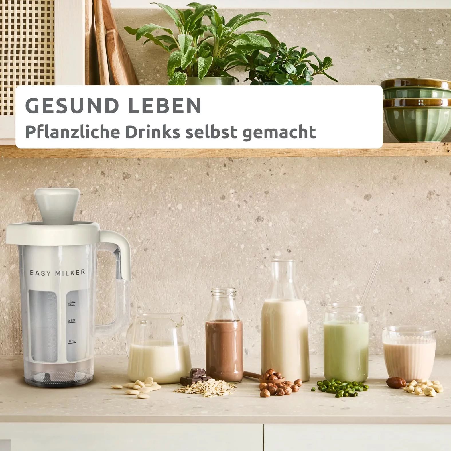 Tefal VZ700A Pflanzenmilchmaschine  Easy Milker - rise / argile
