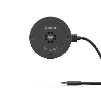 Hama Kabelloses Qi2 25W-Ladegerät, induktives Ladepad, Schnellladen, 25 W, Schw.