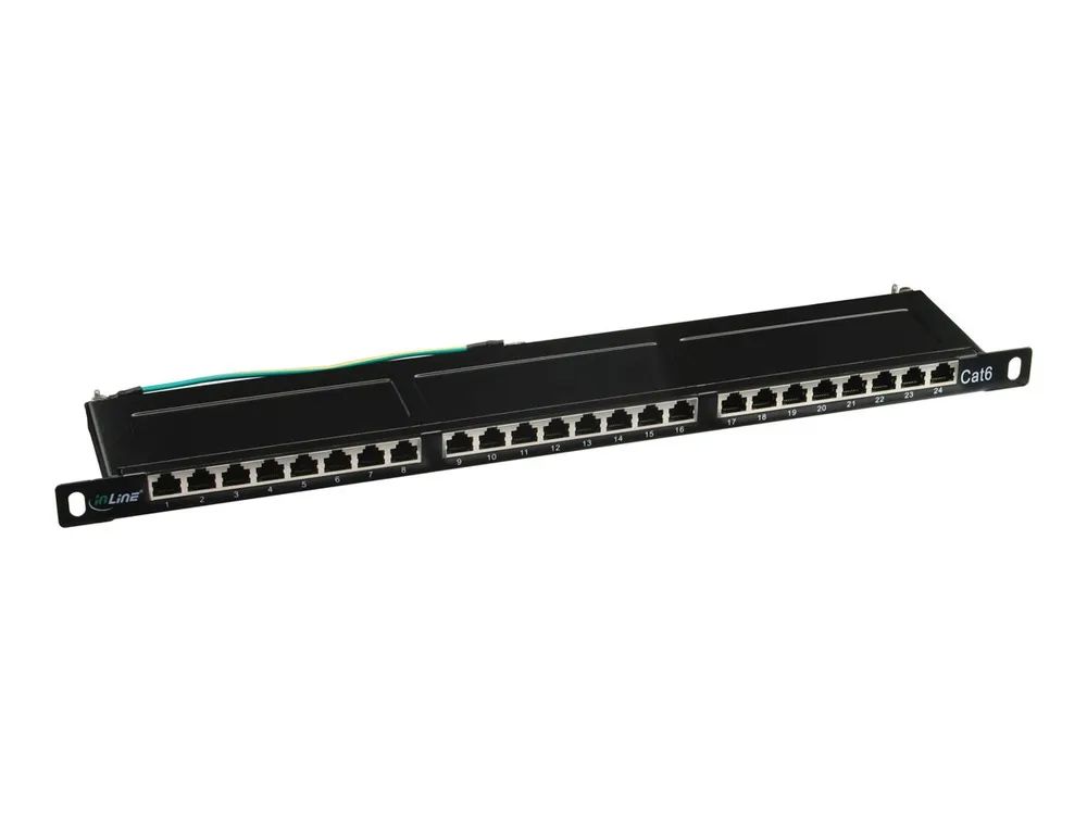 InLine Patchfeld Cat.6 - 24-fach - 48,26cm (19") - 0.5HE - schwarz RAL9005