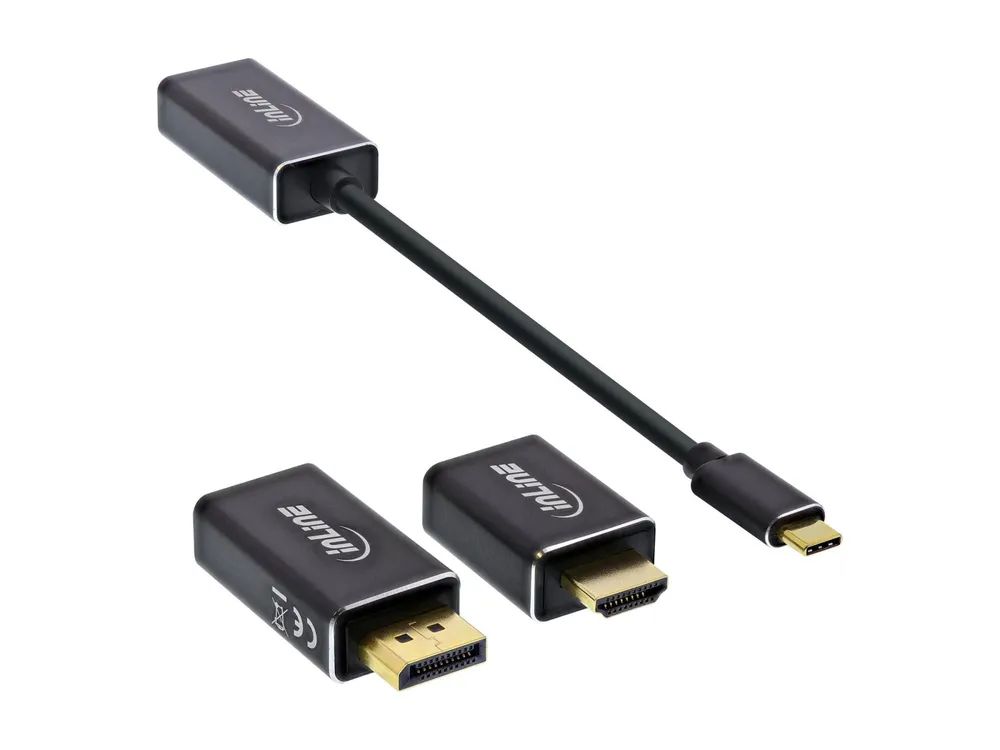 InLine USB Display Konverter Set 6-in-1 - 4K/60Hz schwarz