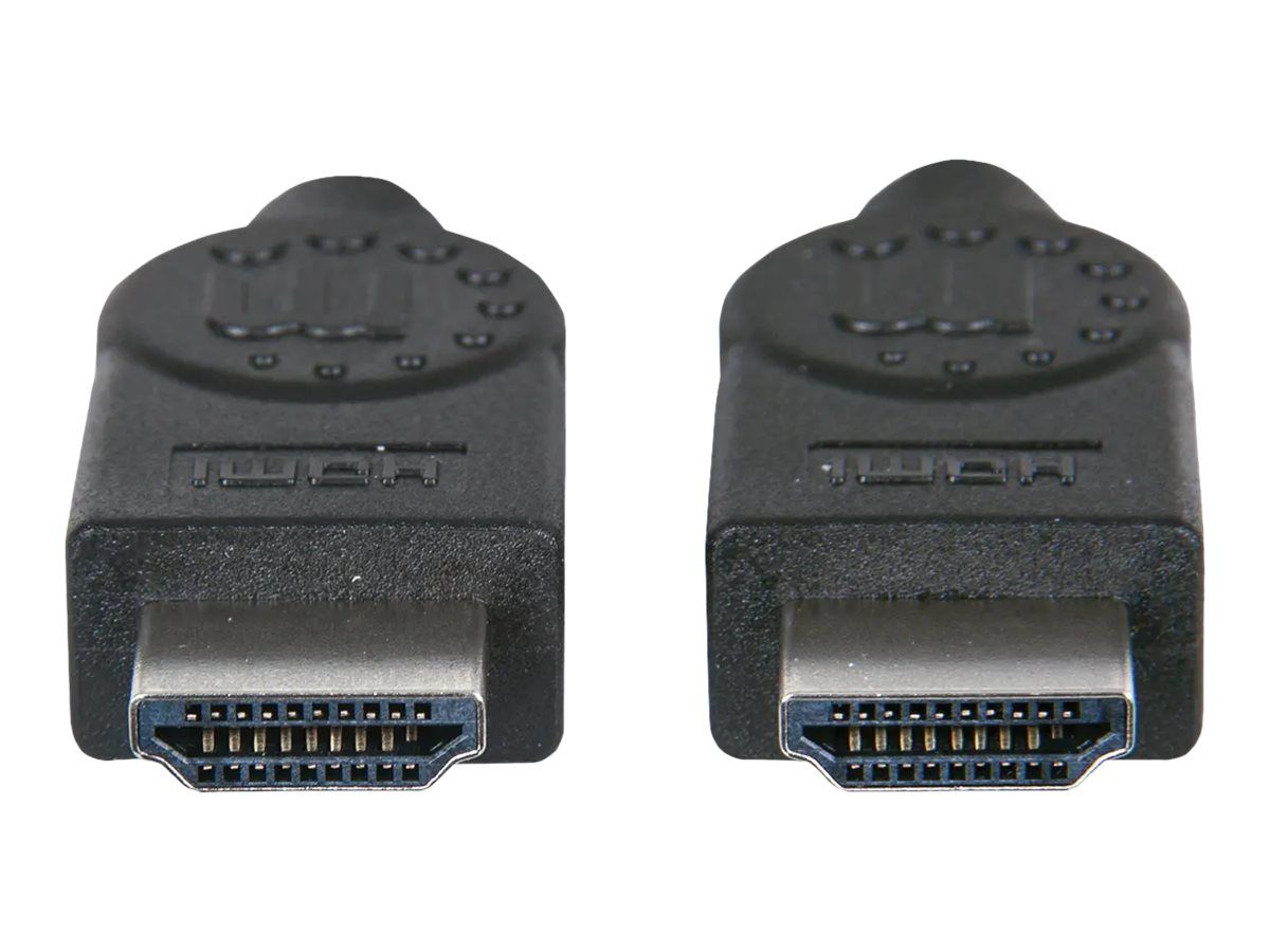 Manhattan HDMI Cable, 4K@30Hz (High Speed), 15m, Male to Male, Black, Ultra HD 4k x 2k, Fully Shielded, Gold Plated Contacts, Lifetime Warranty, Polybag