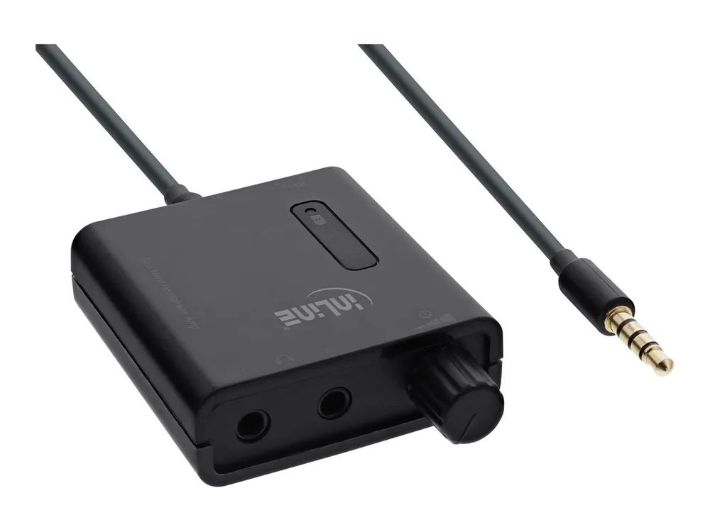 InLine Mobiler Stereo Kopfhörer-Verstärker - mit Bass-Boost - 3,5mm Klinke - 1x IN