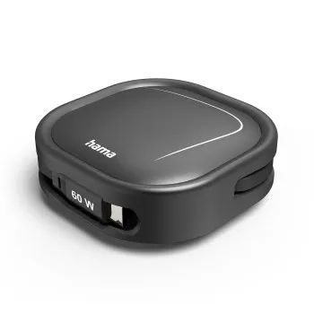 Hama Ausziehbares Ladekabel, USB-C - USB-C, 60 W, 1m