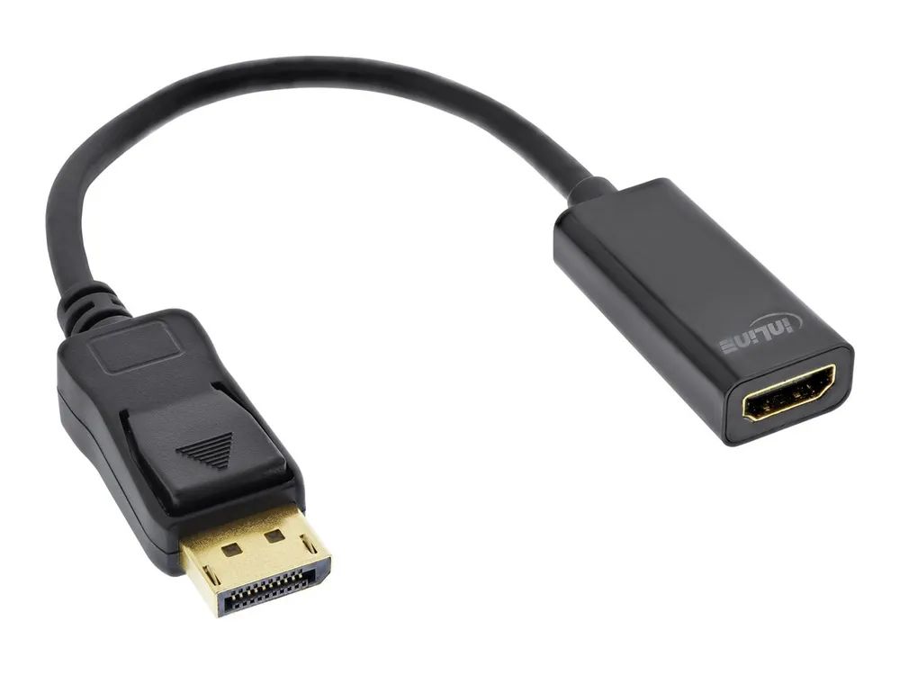InLine DisplayPort zu HDMI Adapterkabel mit Audio - DisplayPort St auf HDMI Bu
