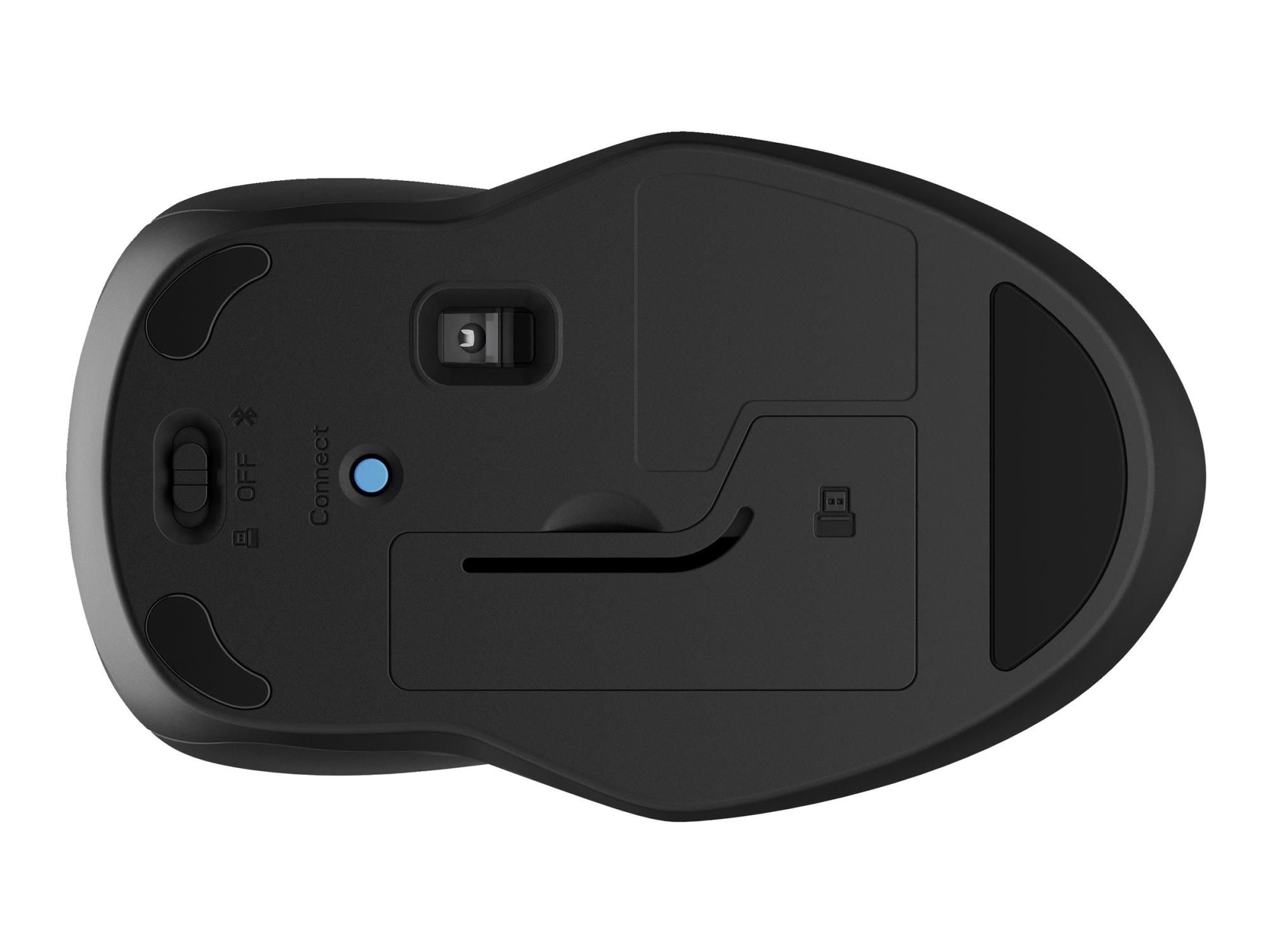 HP 255 - Maus - 3 Tasten - kabellos - 2.4 GHz, Bluetooth - kabelloser Empfänger (USB)