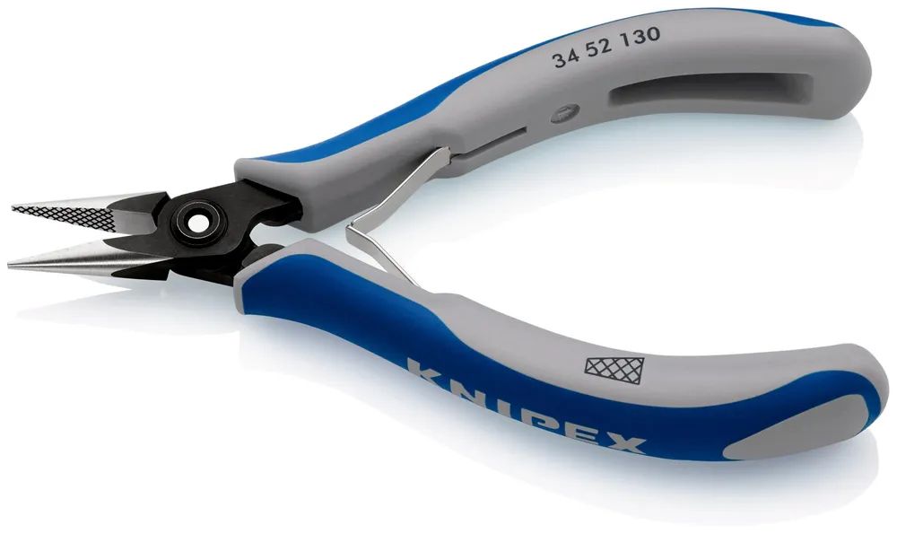 KNIPEX Präzisions-Elektronik-Greifzange mit Mehrkomponenten-Hüllen brüniert 130 mm