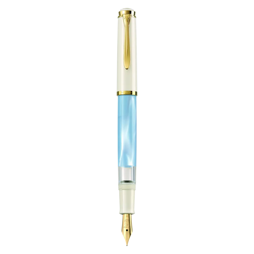 Pelikan Kolbenfüller Classic M200 Pastell-Blau Federbreite EF im farblich passenden Etui