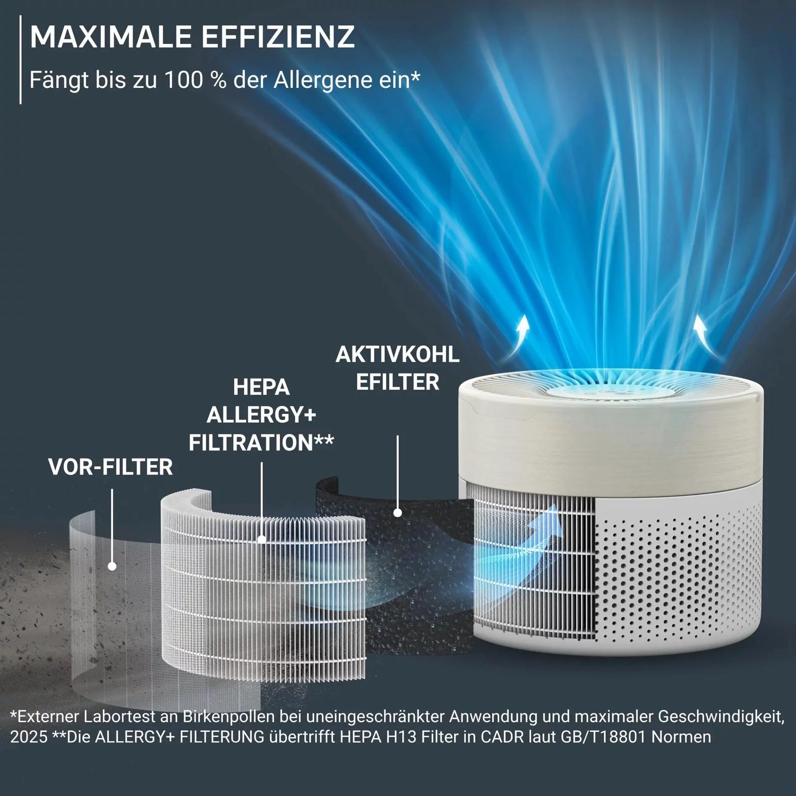 Rowenta PU1520 Luftreiniger Pure Air Mini HEPA Allergy+ Filterung - REIS