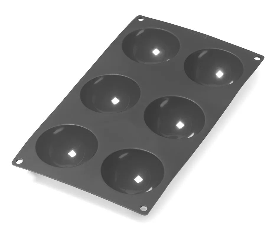 Lékué Silikon-Halbkugelbackform, 6 Mulden - Black