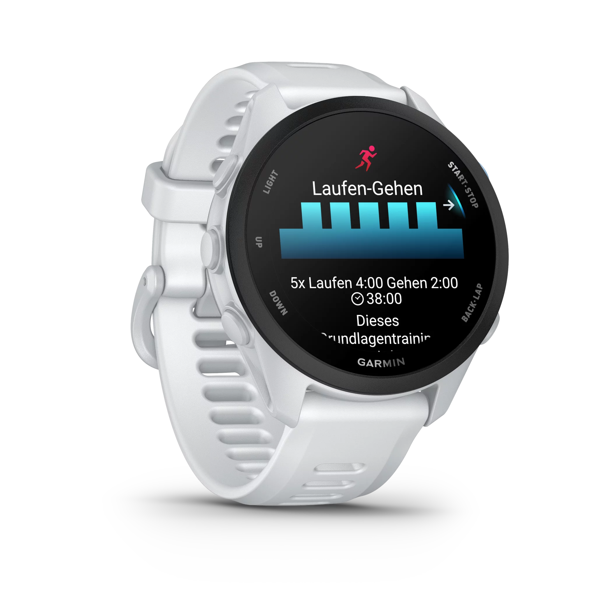 Garmin Forerunner 70 Steinweiss/Schwarz mit Schnellwechsel-Silikon-Armband