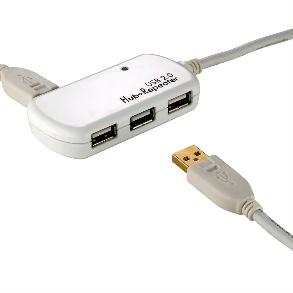 ROLINE USB 2.0 4-Port Hub mit Repeater, 12 m